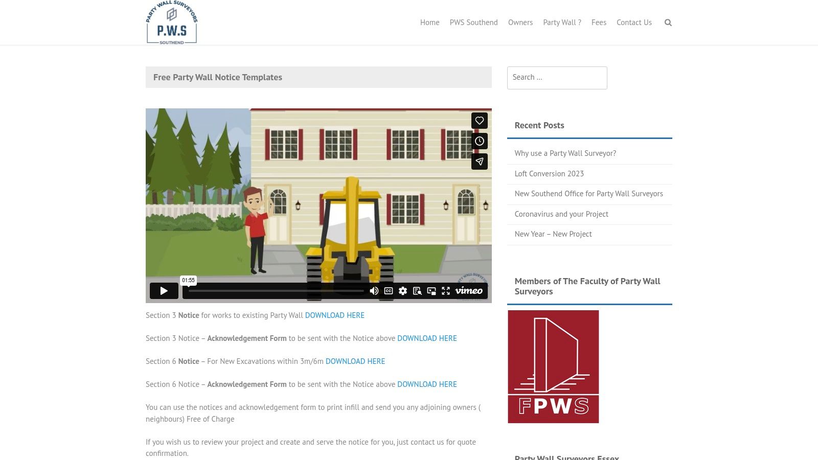 Party Wall Surveyors Southend – Free Notice + Acknowledgement Templates