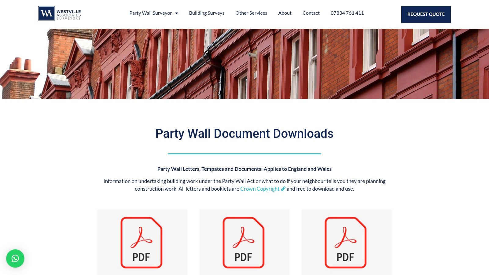 Westville Associates – Crown‑Copyright Party Wall Templates (Downloads)
