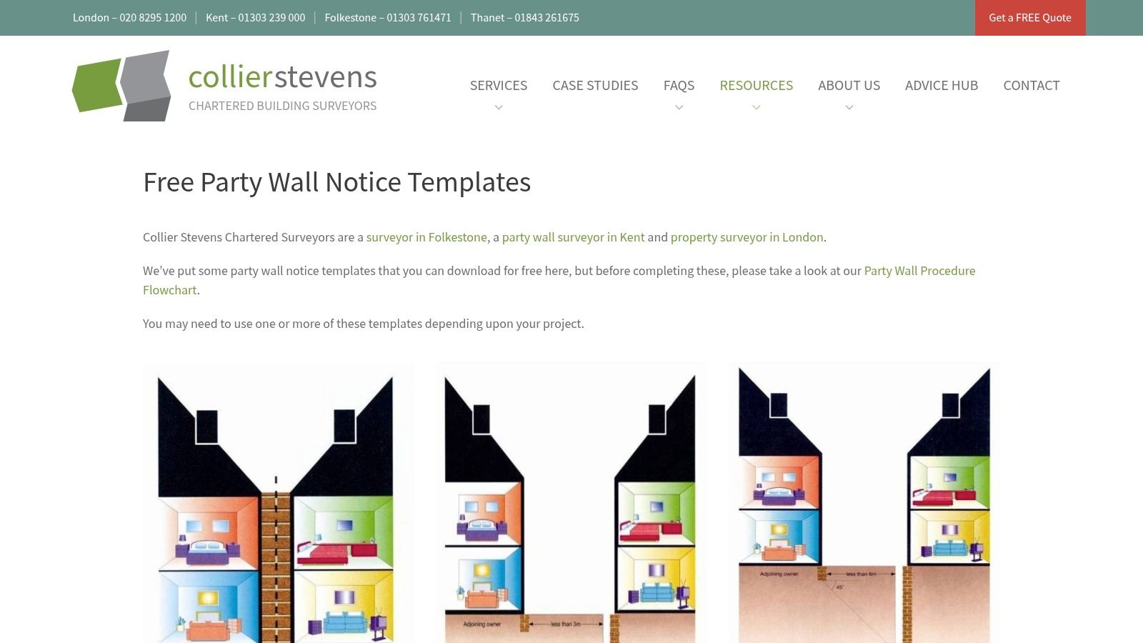 Collier Stevens Chartered Surveyors – Free Party Wall Notice Templates