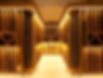 Wine cellar with timber bottle racks and linear lighting