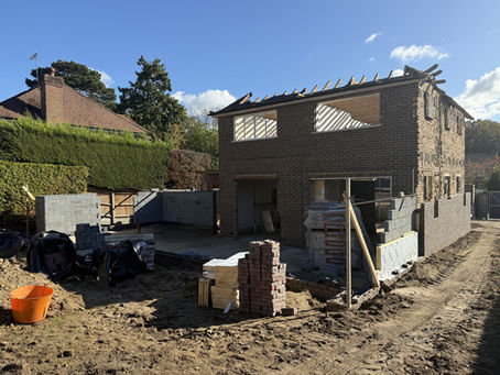 External shell and new blockwork at the Family Home in Horsell